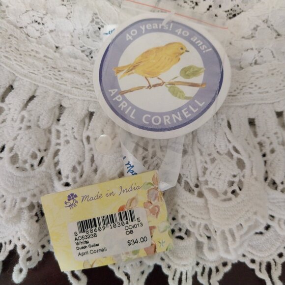 April Cornell Vintage Victorian Style Lace White Dutch Collar New With Tags - Picture 9 of 14